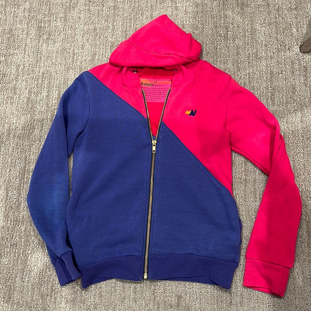 Aviator Nation Kids Glider Zip Hoodie Rose//Parachute Purple